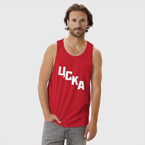 Мужская майка ЦСКА надпись по диагонали / Красный – фото 3