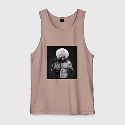 Майка мужская хлопок Хабиб Нурмагомедов чемпион, цвет: пыльно-розовый