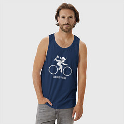 Майка мужская хлопок Велосипед - Викинг, цвет: тёмно-синий — фото 2