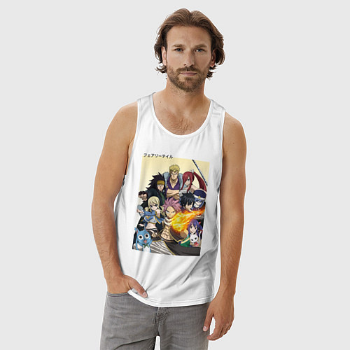 Мужская майка Fairy Tail heroes / Белый – фото 3