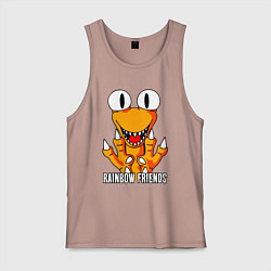 Майка мужская хлопок Радужные друзья - Оранжевый, цвет: пыльно-розовый