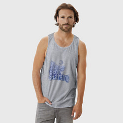 Майка мужская хлопок Никогда не прекращай, цвет: меланж — фото 2