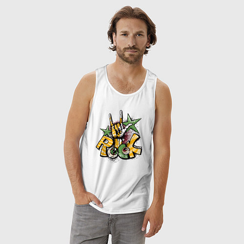Мужская майка Граффити Rock party / Белый – фото 3