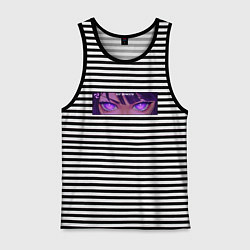 Майка мужская хлопок Бог вечности - Шогун Райден, цвет: черная тельняшка