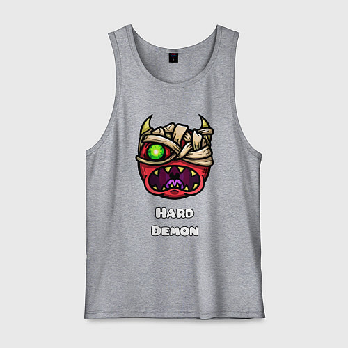 Мужская майка Geometry Dash hard demon / Меланж – фото 1