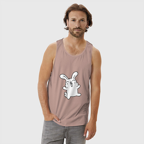 Мужская майка Happy Bunny / Пыльно-розовый – фото 3
