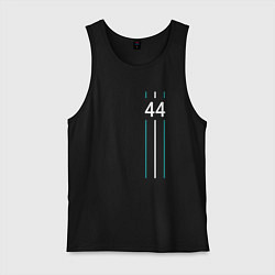 Майка мужская хлопок Льюис Хэмилтон 44, цвет: черный