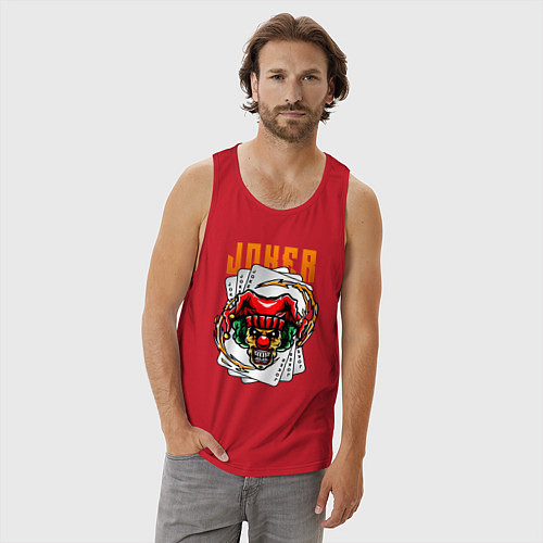 Мужская майка Злой джокер / Красный – фото 3