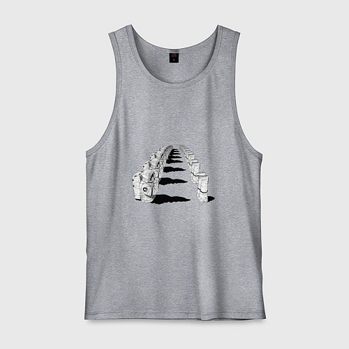 Мужская майка Человек бензопила - Космонавты / Меланж – фото 1