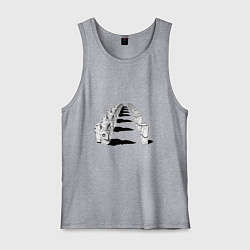 Майка мужская хлопок Человек бензопила - Космонавты, цвет: меланж