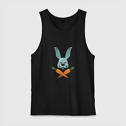 Майка мужская хлопок Carrot - Bunny, цвет: черный