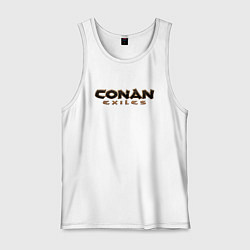 Майка мужская хлопок Conan exiles logo, цвет: белый