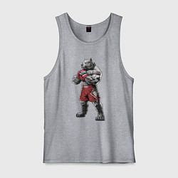 Майка мужская хлопок Питбуль - Смешанные единоборства - MMA, цвет: меланж