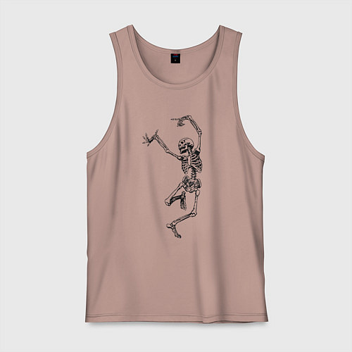 Мужская майка Скелет и балет / Пыльно-розовый – фото 1