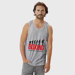 Майка мужская хлопок Boxing evolution, цвет: меланж — фото 2