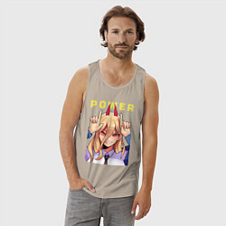 Майка мужская хлопок Пауэр с рожками, цвет: миндальный — фото 2