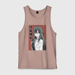 Майка мужская хлопок Милая Рио Футаба, цвет: пыльно-розовый