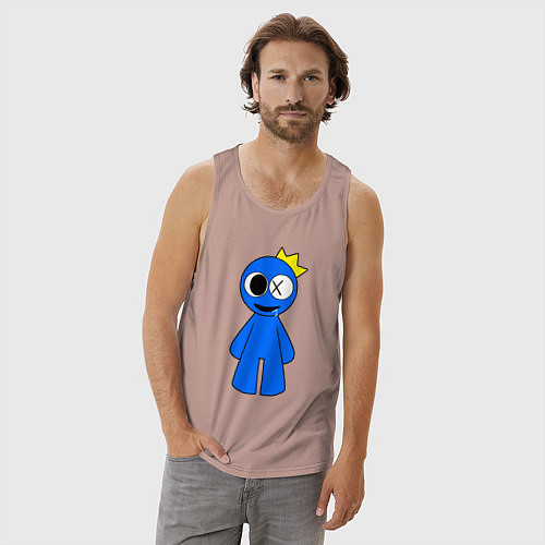 Мужская майка Радужные друзья Синий улыбается / Пыльно-розовый – фото 3