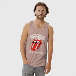 Майка мужская хлопок The Rolling Stones 78, цвет: пыльно-розовый — фото 2