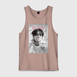 Майка мужская хлопок Lee Know Stray Kids, цвет: пыльно-розовый