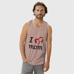 Майка мужская хлопок Mom - Love You, цвет: пыльно-розовый — фото 2