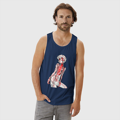 Мужская майка Просто Рей Аянами - Ева / Тёмно-синий – фото 3