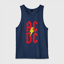 Майка мужская хлопок AC DC logo, цвет: тёмно-синий