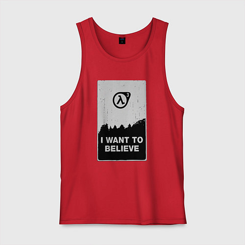 Мужская майка Хочу верить в HL3 / Красный – фото 1