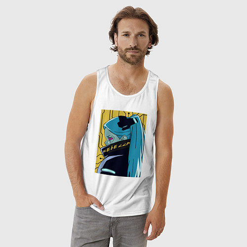 Мужская майка Киберпанк Ребекка / Белый – фото 3