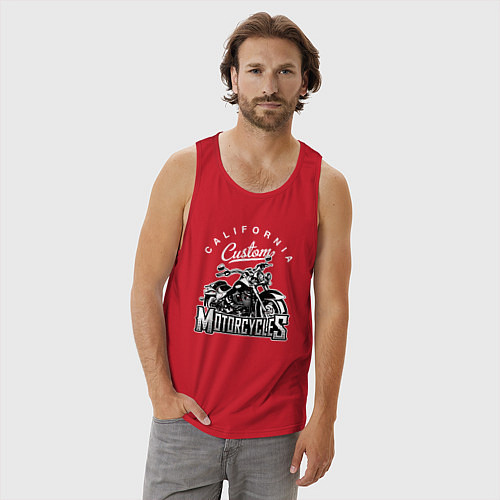 Мужская майка Мотоцикл монохром / Красный – фото 3
