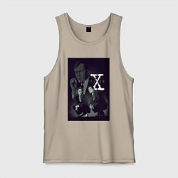 Майка мужская хлопок X poster, цвет: миндальный