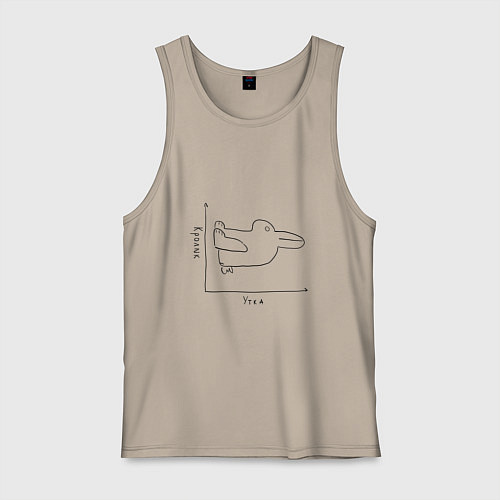 Мужская майка Утка - кролик / Миндальный – фото 1