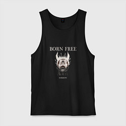 Майка мужская хлопок Born free sorrow, цвет: черный