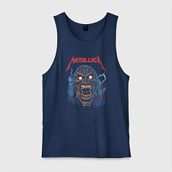 Майка мужская хлопок Metallica skull, цвет: тёмно-синий