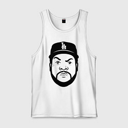 Майка мужская хлопок Ice Cube - head, цвет: белый