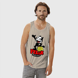 Майка мужская хлопок Cat Felix magic bag, цвет: миндальный — фото 2