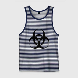 Майка мужская хлопок Biological hazard, цвет: синяя тельняшка