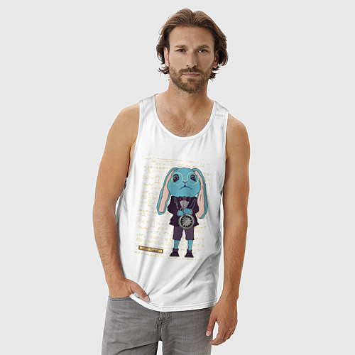 Мужская майка Кролик профессор / Белый – фото 3