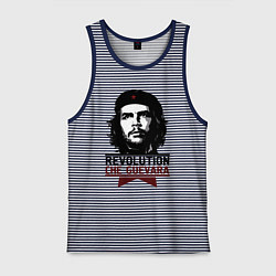 Майка мужская хлопок Revolution hero, цвет: синяя тельняшка