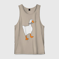Майка мужская хлопок Опасный гусь, цвет: миндальный
