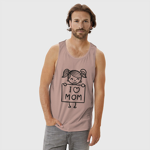 Мужская майка Я люблю маму / Пыльно-розовый – фото 3