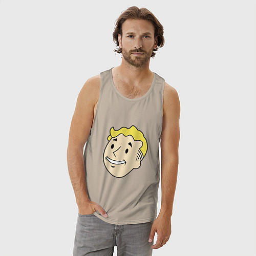 Мужская майка Vault boy head / Миндальный – фото 3