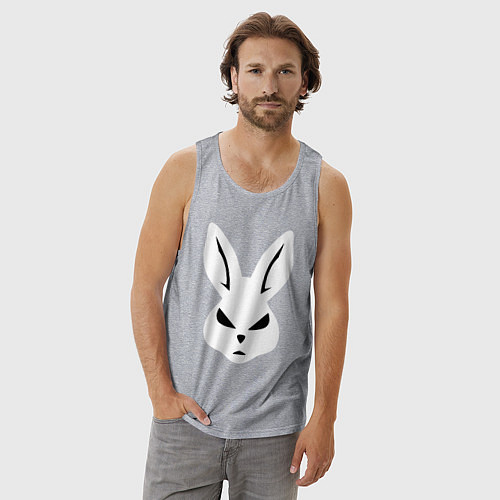 Мужская майка Evil bunny head / Меланж – фото 3