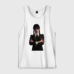 Майка мужская хлопок Уэнсдей Аддамс, цвет: белый