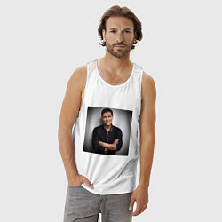 Майка мужская хлопок Юра Шатунов, цвет: белый — фото 2