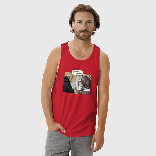 Мужская майка Средневековье твоя зарплата - ветка / Красный – фото 3