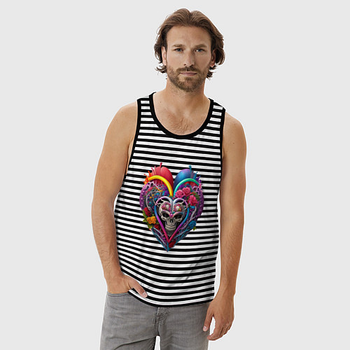 Мужская майка Любовь до гроба / Черная тельняшка – фото 3