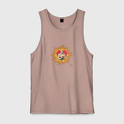 Майка мужская хлопок Качок с сердцем, цвет: пыльно-розовый