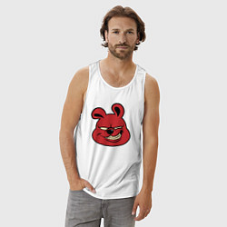 Майка мужская хлопок Red bear, цвет: белый — фото 2