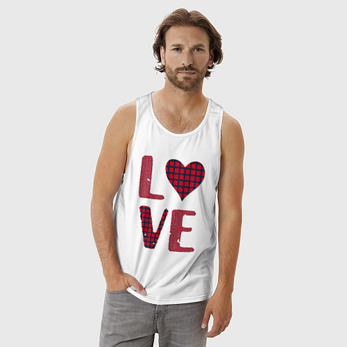 Мужская майка Любовь с сердцем / Белый – фото 3